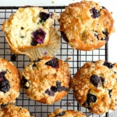 Tall Blueberry Muffins (Bakery Style)