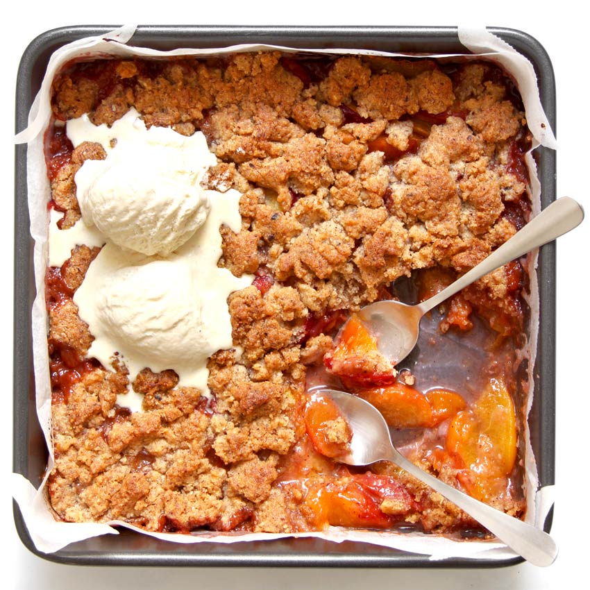 Peach crumble quick recipe