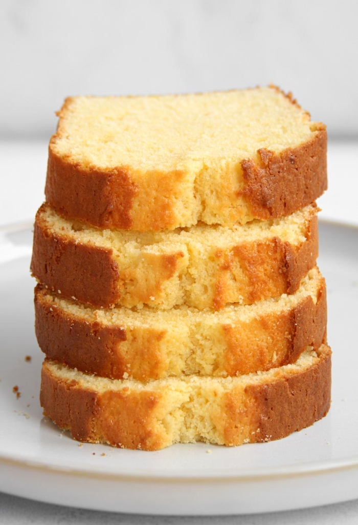 slices of soft lemon loaf cake